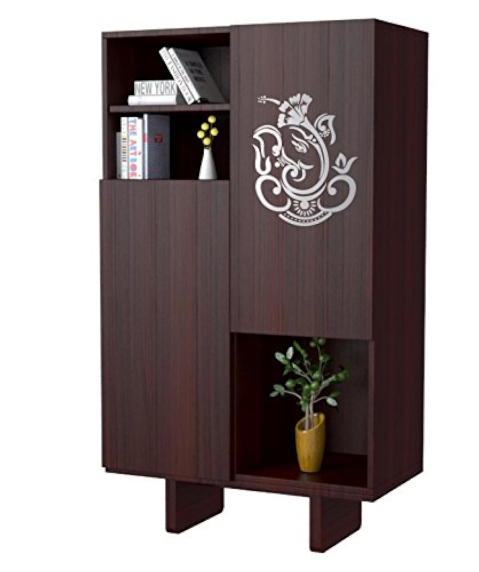 Ganesha Metal Painted Effect Wall Sticker, Decorative Home Art