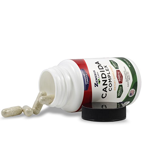 Zenesis Labs Candida Complex Cleanse Detox Caprylic Acid Supplement, Oregano Extract, Probiotics, Enzymes (60 Capsules, 30 Day Supply) #TOP5