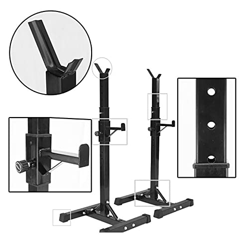 HUOLE - Supporto per sollevamento pesi, regolabile in altezza da 105 a 160 cm, supporto per bilancieri lunghi a dischi, carico massimo 200 kg
