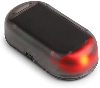 Onmi Solar Power Dummy Car Alarm LED Light Simulate Imitation Warning Anti-Theft Flashing Blinking Lamp (Red)