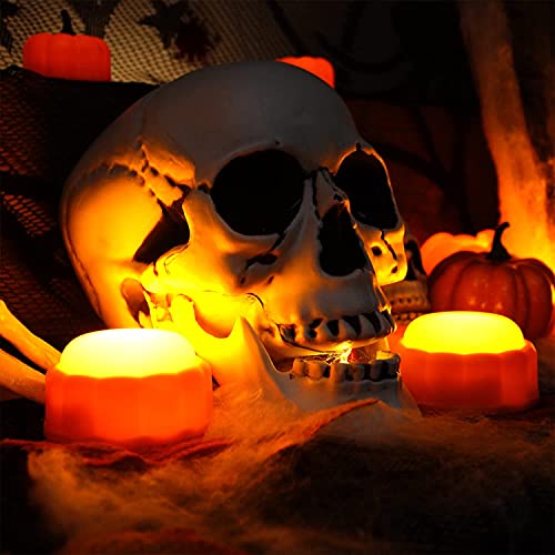 Homemory 4 Pack Halloween Bright Led Pumpkin Lights With Remote Control And Timers, Jack O’ Lantern Lights Battery Operated For Halloween, Fall Decorations, Orange, Outdoor #TOP3