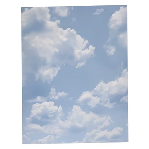 Papel de papelaria Cloud – 60 folhas de papel decorativo para impressora a jato de tinta/laser