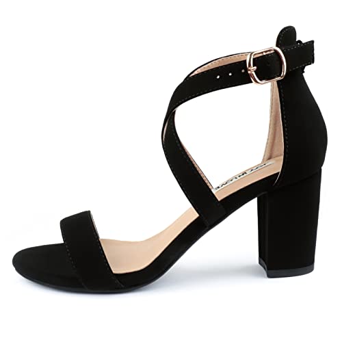 Image of JOY IN LOVE Women's Chunky Block Heels 3 Inch Ankle Strap Low Heel Sandals