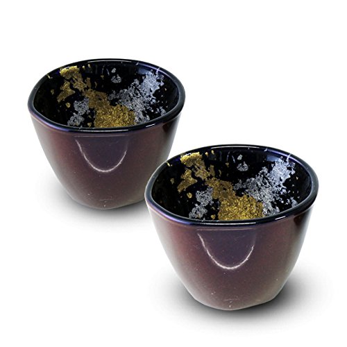 Vasos de vidrio lacado Fujii azul pack 2