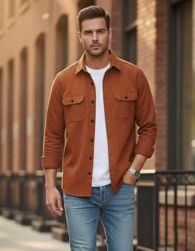 Image of DEELMO Men's Stylish Cotton Blend Casual Shirt || Full Sleeve Button-Down Shirt with Dual Flap Pockets || Comfortable Breathable Fabric || Perfect for Casual Office and Outing Wear