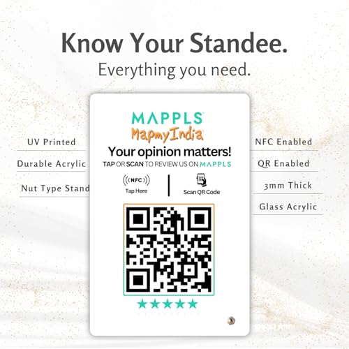 Mappls Review NFC Standee with NFC & QR Code by tinydabba - 3