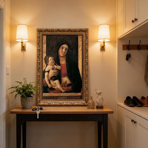 Impression sur toile Madonna With Child de Bellini tableau d'art encadré - 5