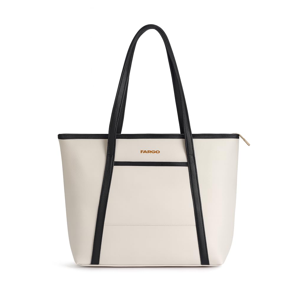 Axis Vegan Leather Tote Bag for Women | Laptop Compartment, RFID Pockets, YKK Zipper, Large Office Handbag | Shoulder Bag for College & Daily Use | Made in India-image-10