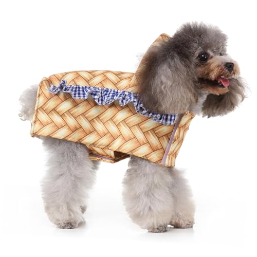 Disfraz para perros con forma de cesta color amarillo L miniatura 3