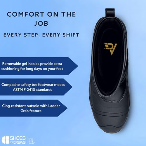 ACE Work Boots Badlands, Men's Slip-On Nano Composite Toe (NCT) Work Shoes, Slip Resistant, Water Resistant Shoes4