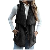 Winter Sherpa Vest for Women, Fashion Lapel Sleeveless Open Front Cardigan Plush Gilet Fleece Jacket...