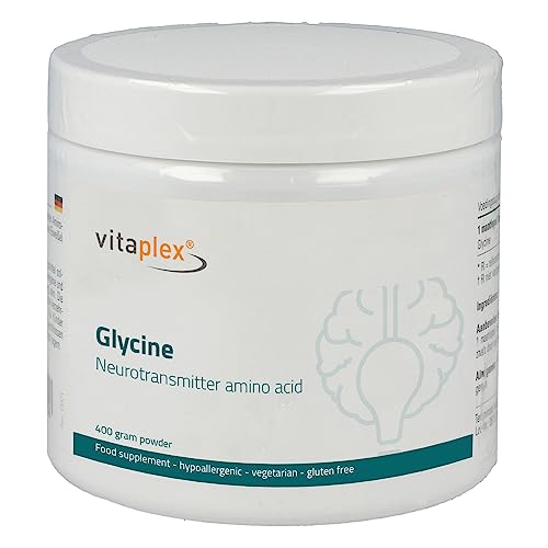 Vitaplex Glycin als Pulver (400 g) - reines und natürliches Aminosäuren Glycinpulver - Vegan, glutenfrei, hypoallergen