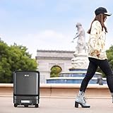 Elektrischer Koffer, Bluetooth-Fernbedienung, buntes LED-Beleuchtungsdesign, Fingerabdrucksperre, USB-Koffer Intelligent Automatic Follow Kids Gepäcktasche Box Reisekoffer Trolley Carry,Schwarz