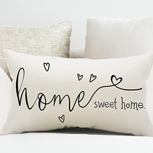 Allorry Home Sweet Home Pillow Covers 12 X 20 Inch Farmhouse Pillows Decorations Spring Valentines Day Home Decor Throw Pillows Cases Cushion #TOP6