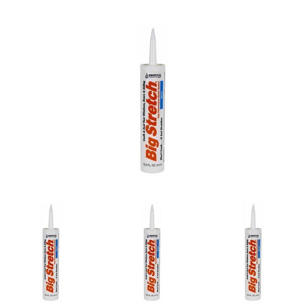 Sashco 10016 10.5oz 10016 Big Stretch Caulk 10.5Ounce Cartridge, White
