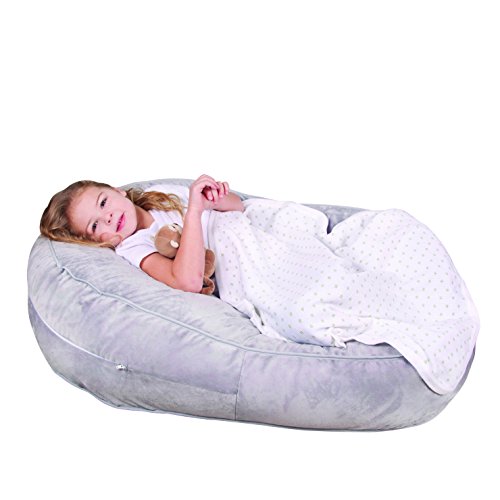 Leachco's Pillay Plush Sling-Style Lounger - Gray