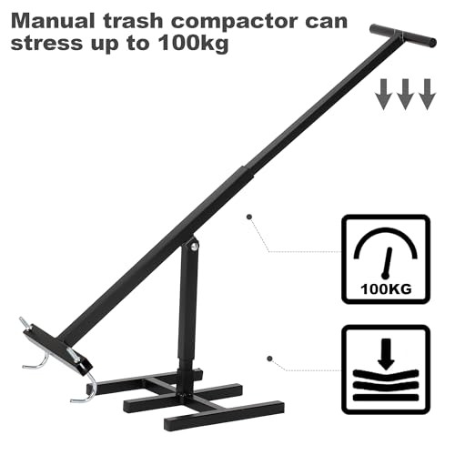 image for ikare Manual Trash Compactor, Waste Recycling Hand Tool for Outdoor, T