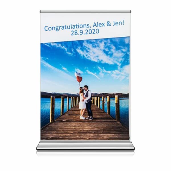 Roller Banner Pull Up | Pop up Exhibition Display Stand Grey Back scratch resistant Material available in 4 sizes -(A3 Size Desktop)