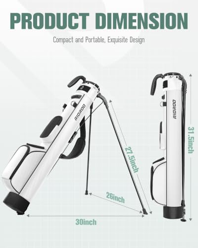 Image of Golf Stand Bag, Lightweight Par 3 Golf Bag Holds Up to 7 Clubs with Two Way Dividers Cooler Pocket Shoulder Strap and Multiple Storage Pockets for Men and Women