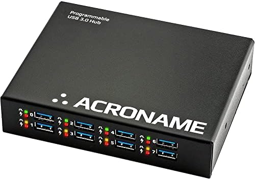 Acroname – Managed USB Switch/Hub 2 Computers – 9 Port, Fast Charge (4A), Industrial & Scientific Grade, Programmable Compatible with Mac/Windows/Linux for Keyboard Mouse External Hard Drive