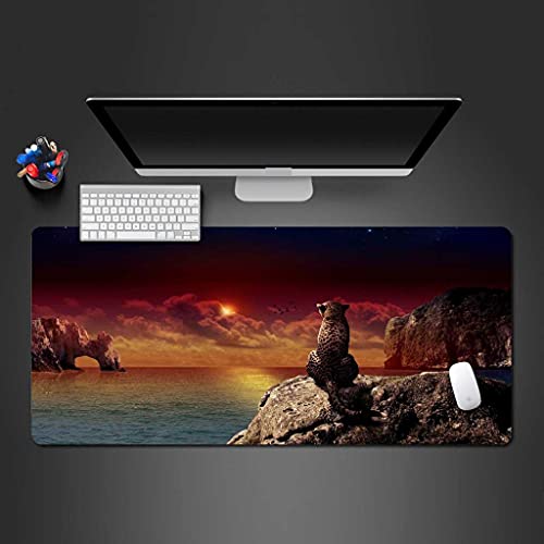 Tapis de souris gaming XXL 1000x500 imprimé léopard haute précision