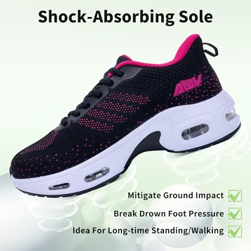 Image of AOV Women Arch Support Walking Shoes Orthotic Tennis Sneakers for Plantar Fasciitis Athletic Running Shoes