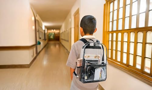 Image of Trail maker Clear Backpack Heavy Duty with Padded Straps, Side Pockets for Kids, Boys, Girls, School, Stadium Approved Events