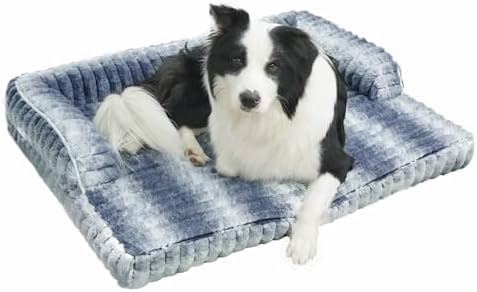 Baby beast Dog Beds,Waterproof Memonry Foam XL Big Dog Bed,Plush,Non-Slip and Egg-Crate Foam Couch Bed with Washable Removable Cover,Khaki Tiger Stripe (Light Grey Regular Markings, Large)