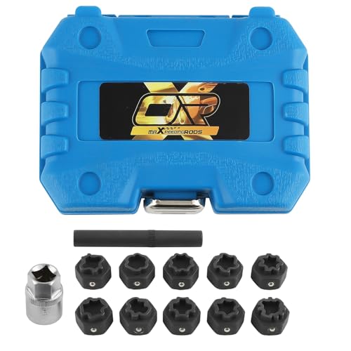 Image of maXpeedingrods 12PCS Wheel Locking Nut Key Kit Compatible with Mercedes Benz, Wheel Lock Nut Socket Adapter Set, Wheel Lock Lugnut Anti-Theft Screw Lug Nut Removal Tool, Anti-Theft Screw Remover