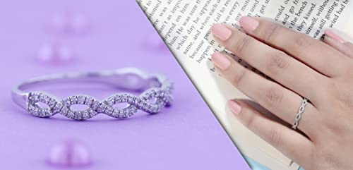 Dazzlingrock Collection 0.20 cttw Round White Diamond Infinity Crossover Swirl Wedding Band Ring for Women in 10K Solid Gold4