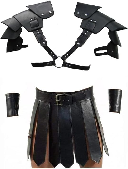 Gladiator Kilt Men Adult Medieval Knight Leather Belt Shawl Gladiator Costume