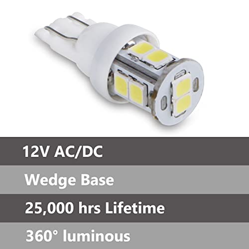 Huttuubudu Led Landscape Light Bulbs 1W 12V Cool White 6000K，7W Low Voltage Incandescent Light Bulbs Equivalent，Wedge Base T5 Malibu Bulbs, Garden Light Bulbs, Landscape Bulbs 8 Pack #TOP2