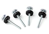 4 Pack 8MM Threaded Spindle Rods for Baby Gate, Replacement Hardware Parts Kit for Pet & Dog Pressure Mounted Safety Gates - Extra Long Wall Mounting Accessories Screws Adapter Rods Bolts Black