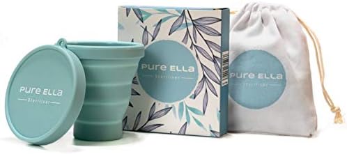 Pure Ella Menstrual Cup Sterilizer - Microwave Safe, Collapsible and BPA Free Silicone Period Cup Cleaner - Ecofriendly Feminine Hygiene