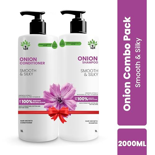 Image of GIR Red Onion Anti Hair Fall Spa Range Hair Care Set: For Smooth and Silky Hair l Onion Shampoo 1L + Onion Conditioner 1L