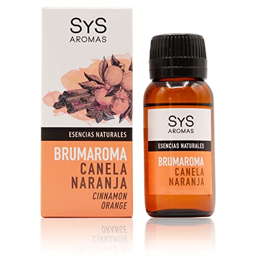 SYS Aromas Esencia Hidrosoluble Canela y Naranja - Aroma Cítrico y Especiado - Fragancia Natural y Duradera para Humidificador y Difusor - Aromaterapia - Fabricado en España - 50 ml