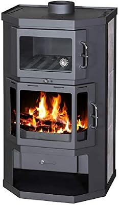 Kaminofen mit Backfach+Herdplatte Victoria Taro F schwarz – 9,51 kW