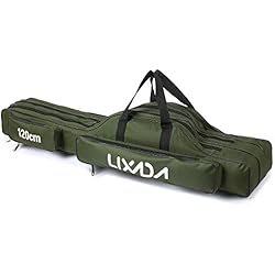 Caña Para Pescar Tiburones Lixada 3 Capas Bolsa de Pesca de con Correa para el Hombro 90 cm / 120 cm / 150 cm Estuche para Caña de Pescar Plegable Portátil Bolsa de Carrete de Caña Duradera Resistente al Desgarro