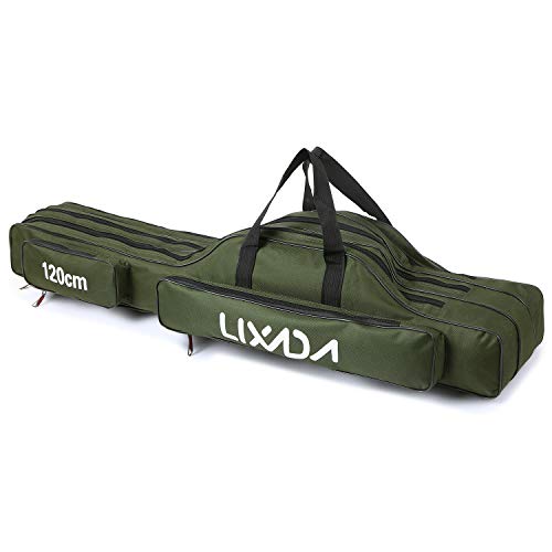 Lixada Borsa da Pesca 3 Strati con Tracolla 90cm/120cm/150cm Portatile Custodia per Canna da Pesca Pieghevole Resistente allo Strappo Durevole Rod Reel Bag