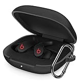 Case Cover for Apple Beats Fit Pro 2021 New Wireless Earbuds, Soft Silicone Durable Shockproof Anti-Scratch Full Body Protective Cover with Portable Keychain for Women Men (Black)