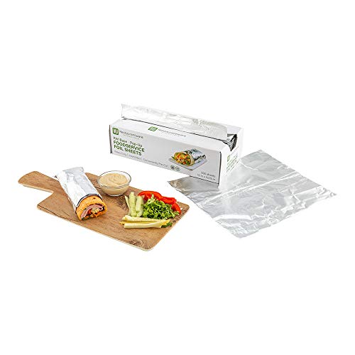 Restaurantware RW Base 10.75 Inch x 12 Inch Aluminum Foil Sheets 500 Interfolded Foil Sheets - Pre-Cut For Food Silver Aluminum Foil Pop Up Sheets Oven-Safe Freezer-Safe by Restaurantware - Used condition - US$16.95