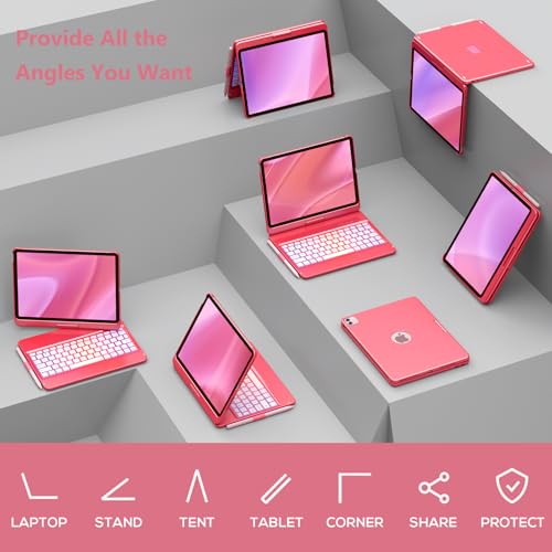 Image of GGH Keyboard Case for iPad Pro 11 Inch & Air 11 inch M4 /M3 /M2, Watermelon Red