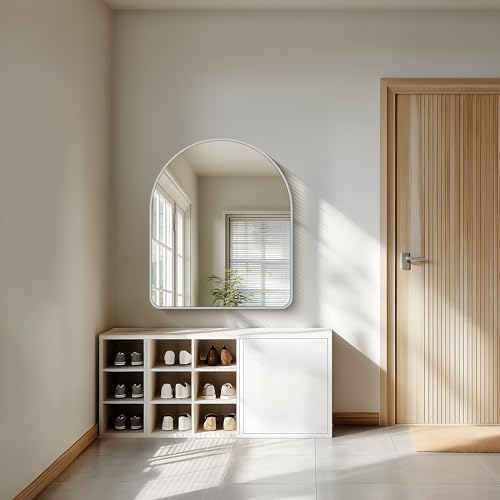 Image of FORBATH Arched Bathroom Mirror 30x36 Inch, Arch Wall Mirror with Silver Aluminum Frame, Arched Mirror for Dresser, Fireplace,Entryway,Home Decor,Hanging or Leaning Against Wall