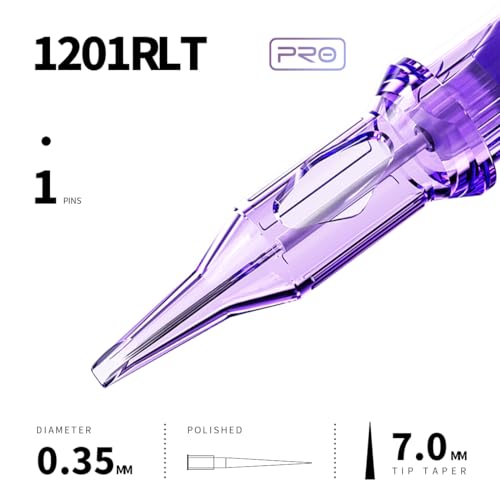 Image of Mast Tattoo Pro Cartridge Tattoo Needles Disposable 20Pcs 7mm Tight Long Taper Size Round Liner 1201RLT