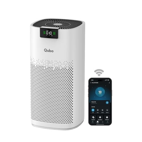 Image of Qubo Smart Air Purifier Q600 for Home by Hero Group | Up to 600 Sq Ft | 99.99% Allergen Removal | HEPA H13 | 9000 Hrs Filter Life | App & Voice Control | Energy Saving | Ultra-Quiet BLDC Motor