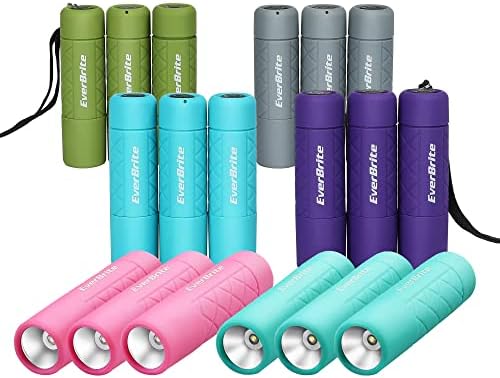Everbrite 18-Pack Mini LED Flashlight Set, Handheld Torches for Kids, Suitable for Hurricane, Camping, Night Reading, Party, Backpacking, Outages, Lanyard & 54 AAA Batteries Included