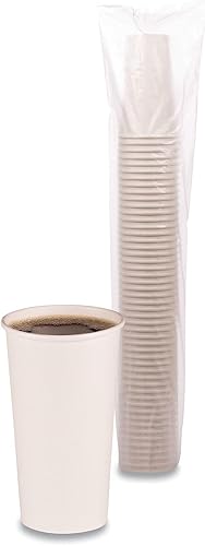 Miniatura 3 de Boardwalk Vasos calientes de papel, 20 oz, blanco, 12 tazasmanga, 50 mangascartón