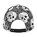 SVEFDOC Fashionable Baseball Cap Black Skull Flower Dad Hat for Men and Women, Relaxed Fit Breathable Moisture Wicking Sports Cap Headwear
