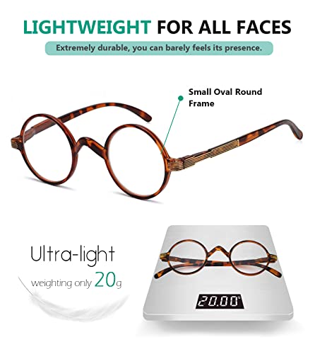 Eyekepper Round Reading Glasses a Little Large than Vintage Professor Oval Readers (Brown Tortoise) - Image 4
