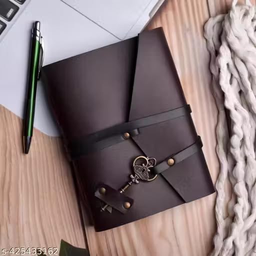 Image of 2026 Premium Vintage Leather Diary | Handmade A5 Notebook with Key Lock | Unruled 200 Pages Journal for Writing, Office & Gift Use